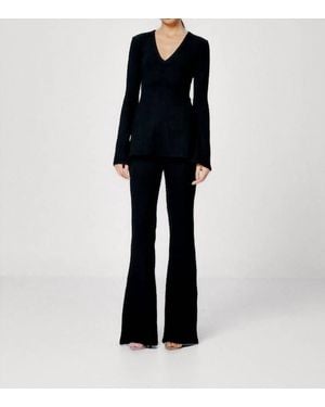 Sans Faff Sylvie Enviro Rib V-Neck Top - Black