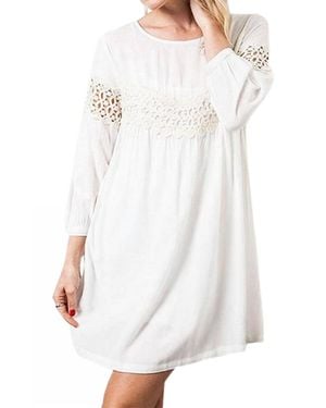 Kori Peak Of Lace Baby Doll Dress - White
