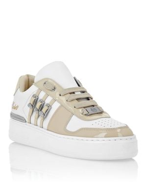 Philipp Plein Low Top Sneakers Belts Skull - White