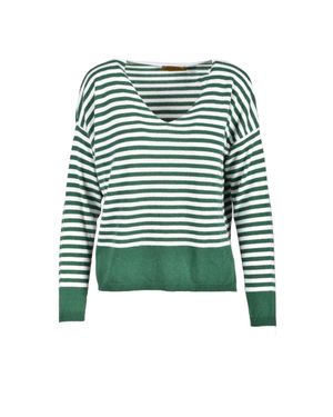 EBARRITO Striped Polyamide-Blend Sweater - Green