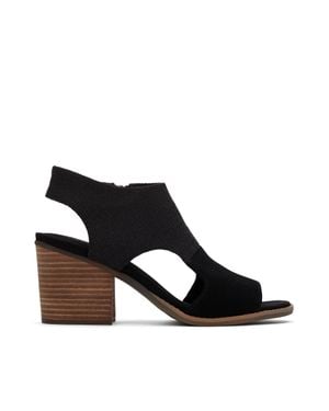 TOMS Eliana Suede Heeled Sandal - Black