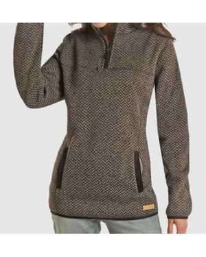 Powder River Melange 1/4 Zip Pullover - Green