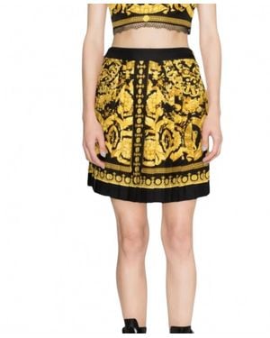 Versace Barocco Pleated Skirt - Yellow