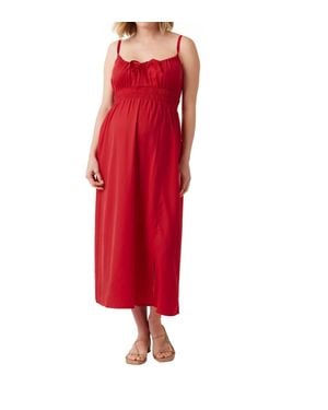 Ingrid & Isabel Maternity Strappy Versatile Midi Dress - Red