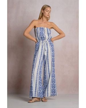 Elan Gardenia Strapless Jumpsuit - Blue