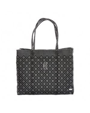 Lolas Bag Travel Handmade Aztec Tote Bag With Clutch - Black