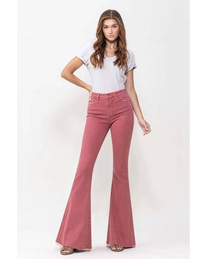 VERVET BY FLYING MONKEY High Rise Super Flare Jean - Red