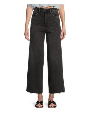 DAZE Pleaser High Rise Wide Ankle Length Jeans - Black