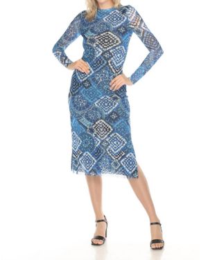 Johnny Was Lolia Mesh Midi Dress - Blue