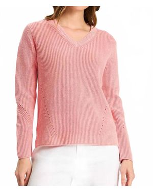tyler boe Mineral Wash V-Neck Shaker Sweater - Pink