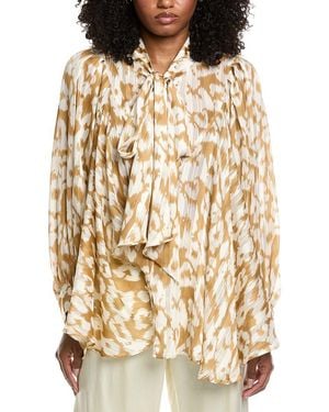 Beulah London Printed Blouse - Natural