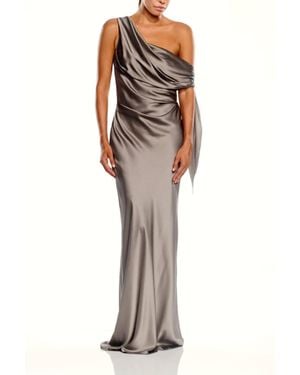 The Sei Asymmetrical Drape Gown With Tie - Blue
