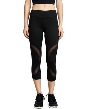 Phat Buddha Rao Mesh Panels Activewear Leggings - Black