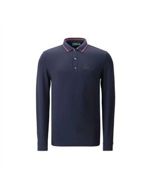 Cherv Annuncio Long Sleeve Thermal Polo - Blue