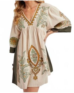 Bluivy Boho Babydoll Dress - Natural
