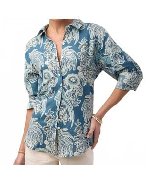 spartina 449 Aida Relaxed Buttondown Shirt - Blue