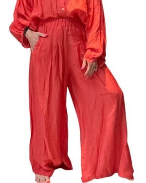 Pearl & Caviar Callisto Linen Pants - Red