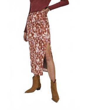Sadie & Sage Twilight Side Shirred Maxi Skirt - Brown