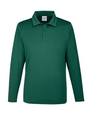 Team 365 Zone Performance Long Sleeve Polo - Green