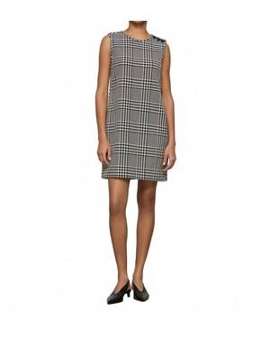 Lafayette 148 New York Sleeveless Side Button Shift Dress - Gray