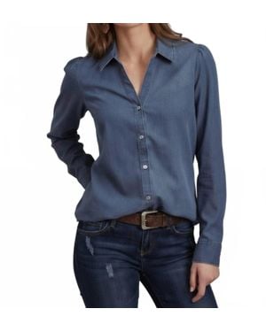 Roper Long Sleeve Denim Western Shirt - Blue