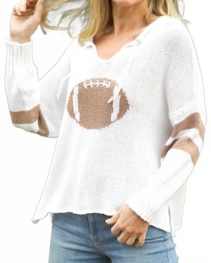 Wooden Ships Football Game Day Sweater - White
