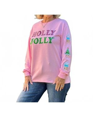 Southern Grace Holiday Sweatshirts - Pink