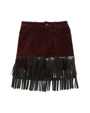Tractr Jeans Fringe Mini Skirt - Purple