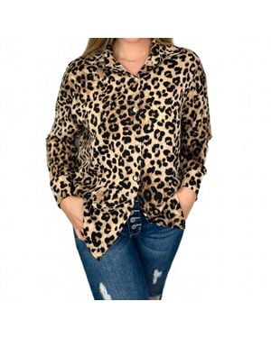 Southern Grace Dream It Up Lightweight Long Sleeve Button Up Top - Black