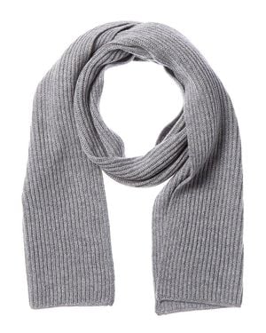 NAADAM Collection Ribbed Wool & Cashmere-Blend Scarf - Gray