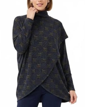 Nally & Millie Abstract Circle Crossover Top - Black