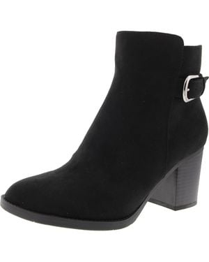 Style & Co. Buckle Microfiber Ankle Boots - Black