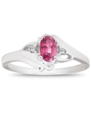 Pompeii3 5/8Ct Oval Ruby & Diamond Ring 14K Size Selectable - Pink