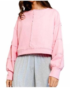 Bucketlist Cropped Pullover Sweatshirt - Red