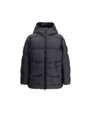 Stone Island Hooded Down Jacket - Gray