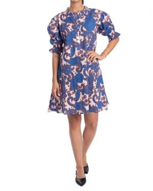 Bindu Lourdes Mini Dress - Blue