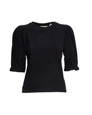 Isabel Marant Maeliss Puff Sleeve Casual T-Shirt - Black