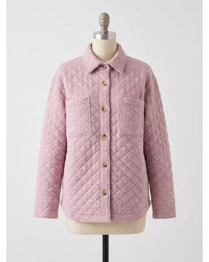 Faherty Epic Quilted Fleece Shirt Jacket - Pink