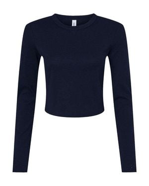 Bella Canvas Micro Rib Long Sleeve Baby Tee - Blue