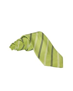 Guy Laroche Repp Stripe Silk Tie - Green