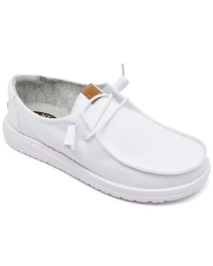 HEYDUDE Wendy Stretch 40902-100 Moc Toe Slip On Comfort Shoes Mot68 - White