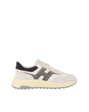 Hogan Hyperlight Calfskin Low-Top Sneakers - White