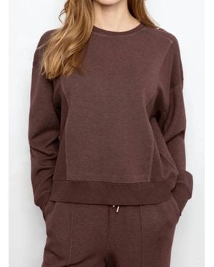 Charlie b Soft Scuba Crew Neck Sweatshirt - Brown