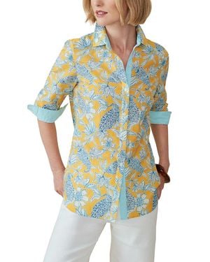 J.McLaughlin Britt Silk-Blend Blouse - Blue