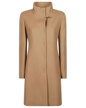 Fay Virginia Couture Stand-Collar Wool-Blend Coat - Natural