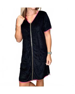 Jess Lea All Dolled Up Zip Up Robe Dress - Black