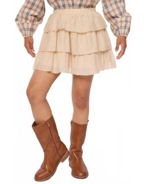 Sadie & Sage Soft Spirits Layerd Mini Skirt - Natural