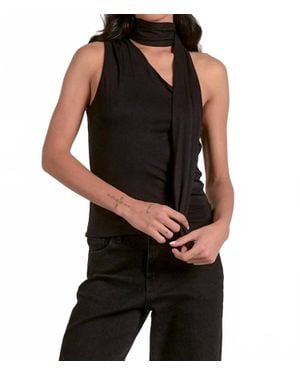 Elan Mina Scarf Top - Black