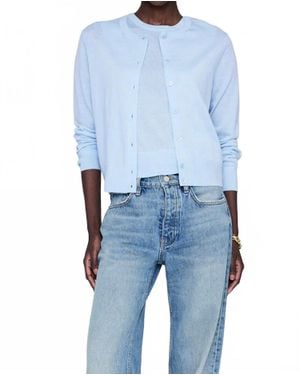 Anine Bing Moni Cropped Cardigan - Blue