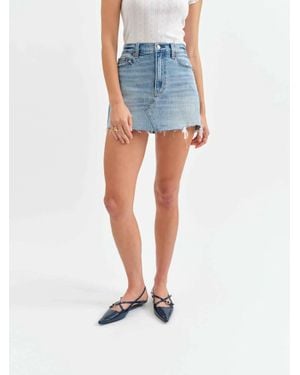 DAZE Malibu Mid Rise Denim Mini Skirt - Blue
